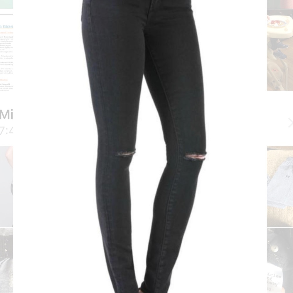 Black distressed jeans